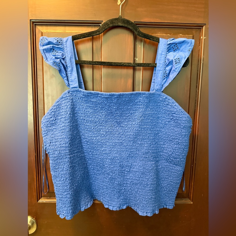 Old Navy Blue Smocked Tank Top